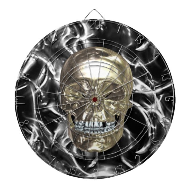 Electric Chrome Skull Dart Board Dartscheibe (vorne)