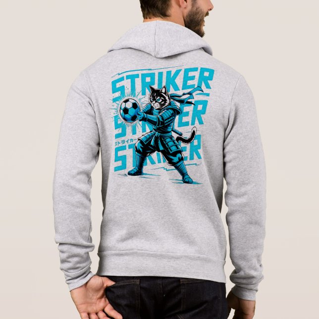 Electric Cyber Samurai Cat Hoodie - For Gamers (Rückseite)