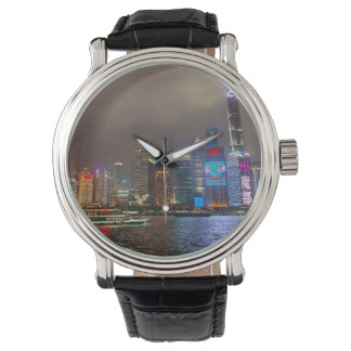 Electric Dreams - Futuristic Shanghai Skyline, A C Armbanduhr