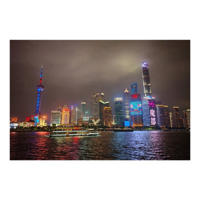 Electric Dreams - Futuristic Shanghai Skyline, A C Fotodruck (Vorne)
