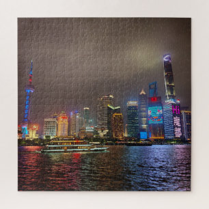 Electric Dreams - Futuristic Shanghai Skyline, A C Puzzle