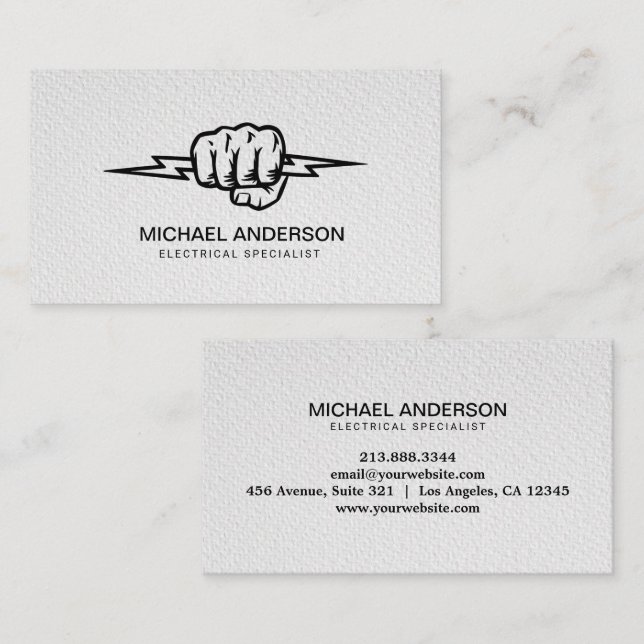 Electric Electrical Electrician Professional  Visitenkarte (Vorne/Hinten)