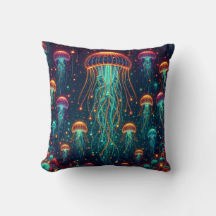 "Electric Elegance: Aquatic Radiance" Kissen