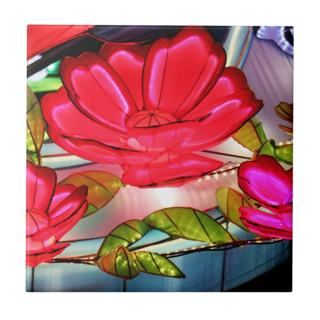 Electric Elegance in Rose  Fliese (Vorderseite)