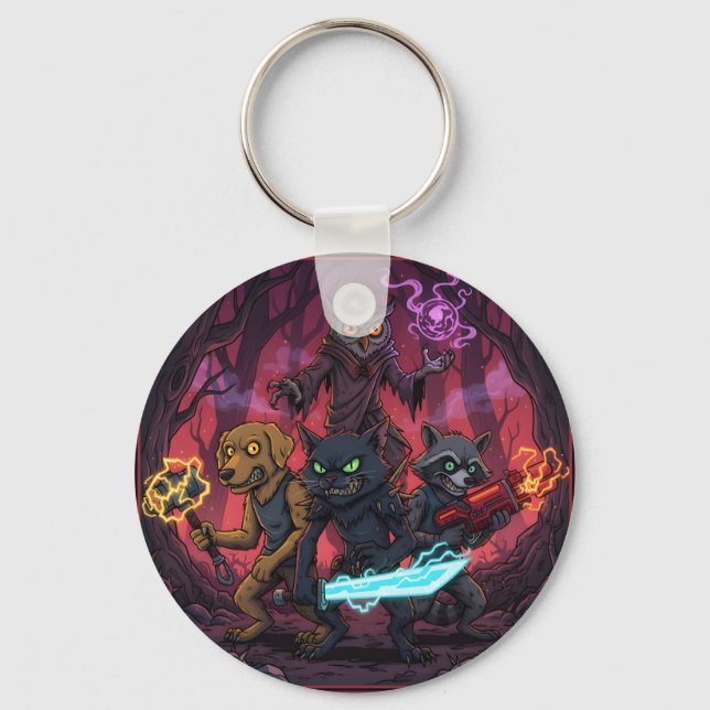 Electric Fantasy Animal Warrior Art Schlüsselanhänger (Vorderseite)