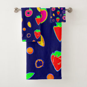 Electric Fruit Fiesta Design Badhandtuch Set