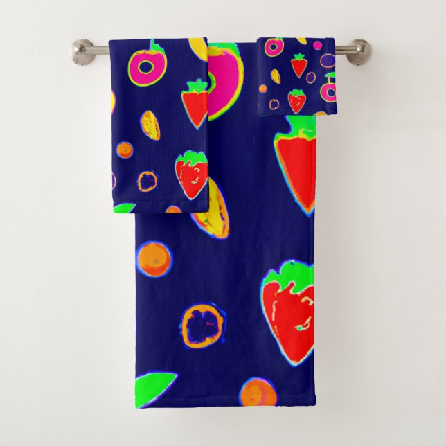 Electric Fruit Fiesta Design Badhandtuch Set (Insitu)