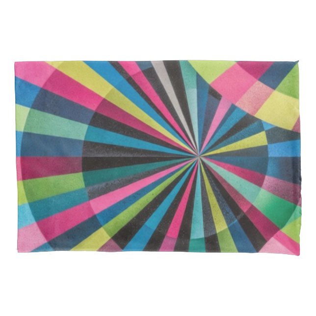 Electric Geometry Radio Waves & Sunrays Art Deco  Kissenbezug (Vorderseite)