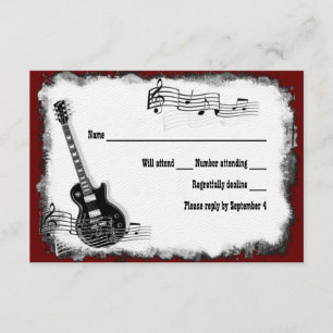 Electric Gitarre Black Red Music UAWG RSVP Karte