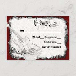 Electric Gitarre Black White Music UAWG RSVP Karte