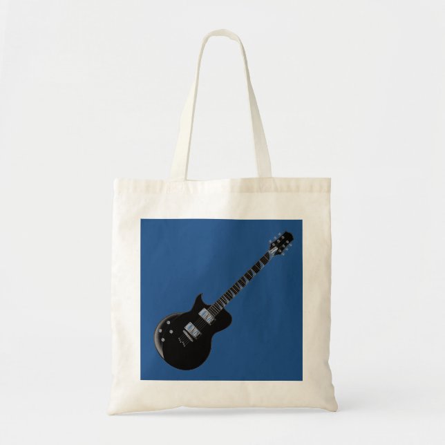 Electric Gitarre Blue Black Pop Art Tragetasche (Vorne)