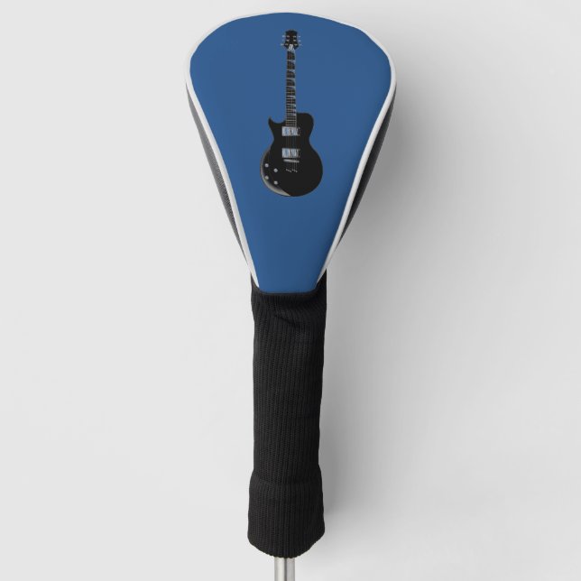 Electric Guitar Blue Black Pop Art Golf Headcover (Vorderseite)