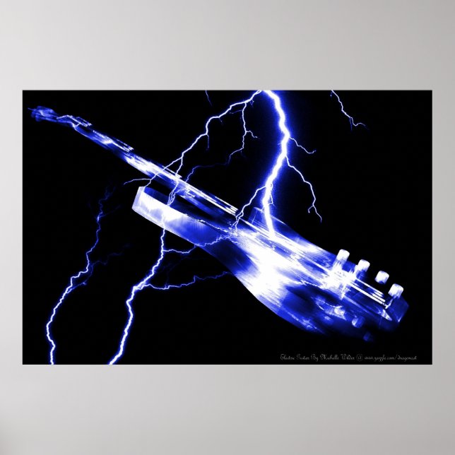 Electric Guitar Blue Poster (Vorne)