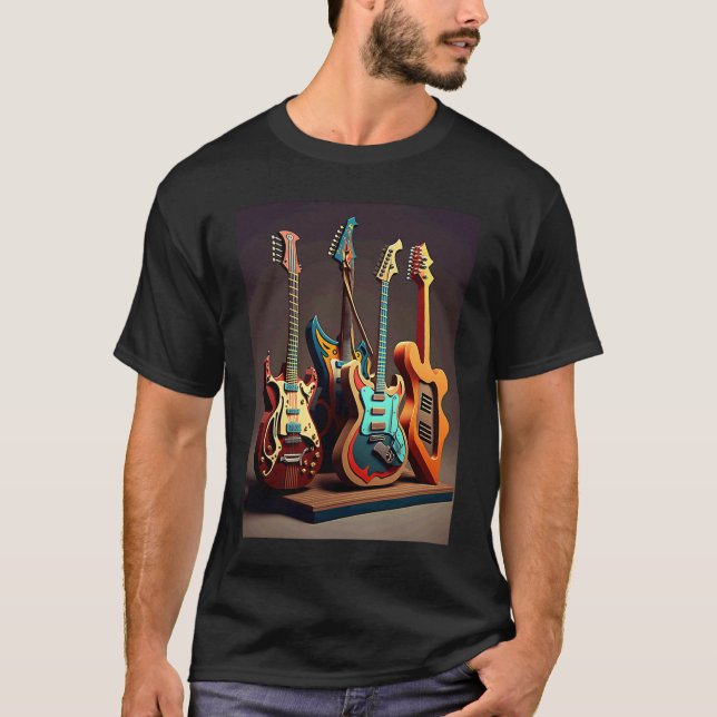 Electric Guitar Collection Cool Electric Guitars F T-Shirt (Vorderseite)