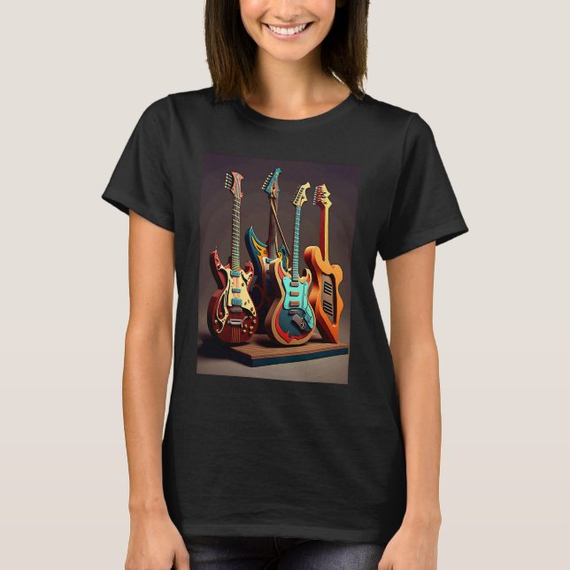 Electric Guitar Collection Cool Electric Guitars F T-Shirt (Vorderseite)