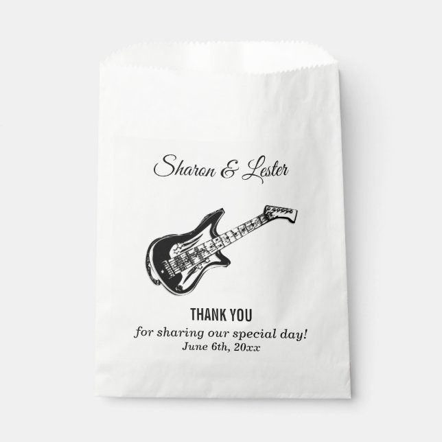 Electric Guitar Danke Geschenktütchen (Vorderseite)