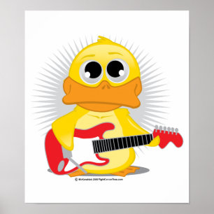 Electric Guitar Duck Poster