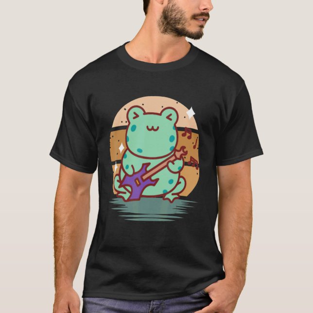 Electric Guitar Frog for Guitarist Music Artist Su T-Shirt (Vorderseite)