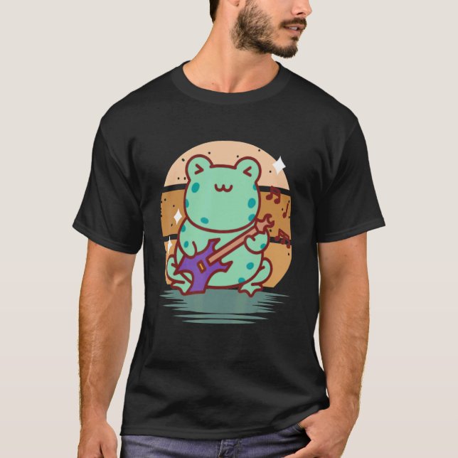 Electric Guitar Frog for Guitarist Music Artist Su T-Shirt (Vorderseite)