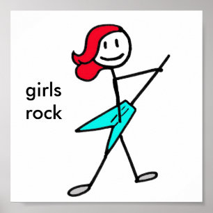 Electric Guitar Girl Poster