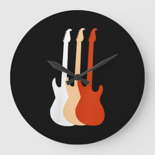 Electric Guitar - Guitar Player Music Große Wanduhr