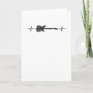 Electric Guitar Heart Beat Art Music Karte