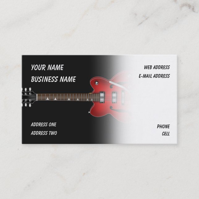 Electric Guitar - Music Business Card Visitenkarte (Vorderseite)