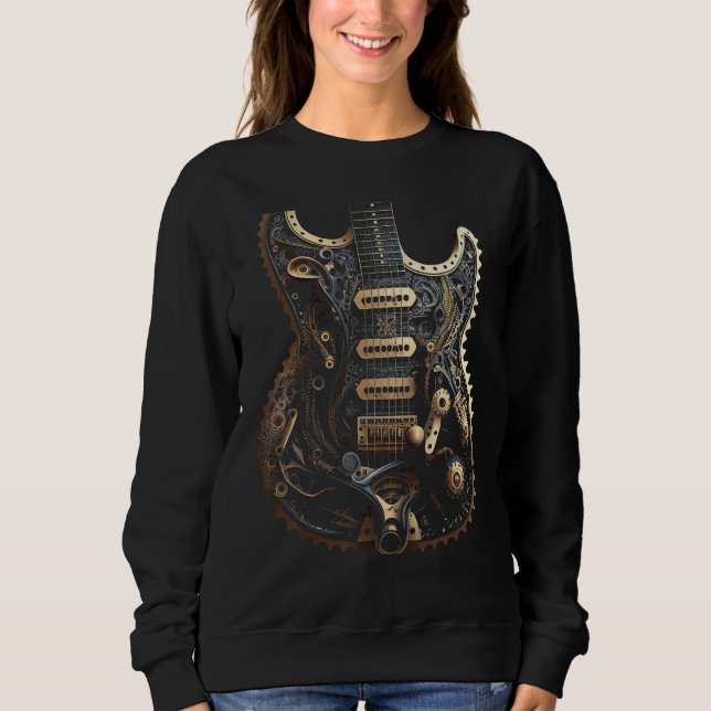 Electric guitar music instrument Graphic steampunk Sweatshirt (Vorderseite)
