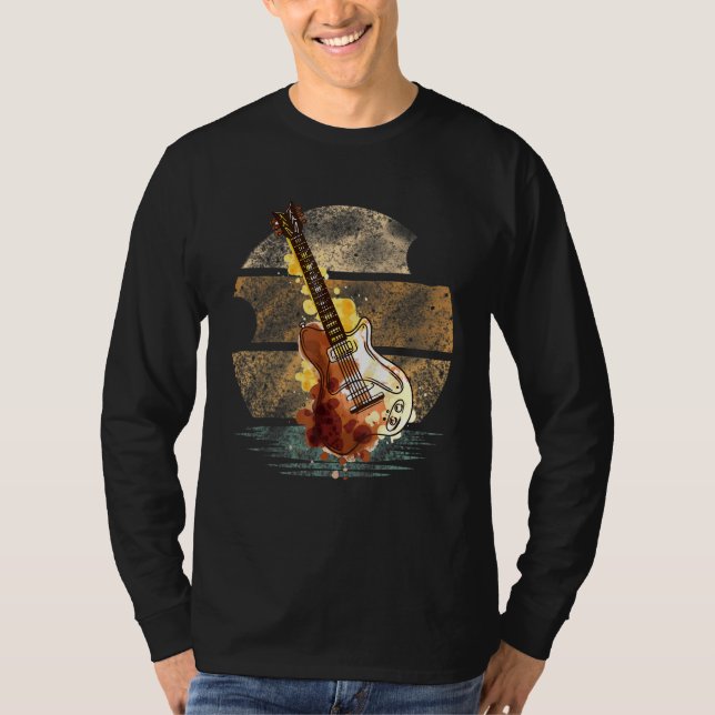 Electric Guitar Musical Artist Guitarist Sunset T-Shirt (Vorderseite)