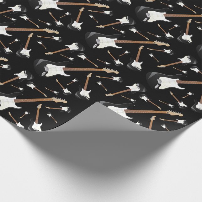 Electric Guitar Musician Music Teacher Geschenkpapier (Ecke)