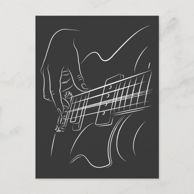 Electric Guitar Player Jazz Music Liebe Musician Postkarte (Vorderseite)