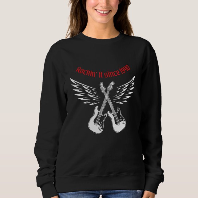 Electric guitar Rock Hard guitarist guitar born in Sweatshirt (Vorderseite)