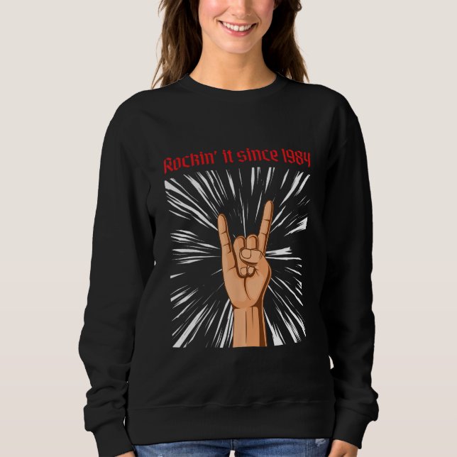 Electric guitar Rock Hard guitarist guitar born in Sweatshirt (Vorderseite)
