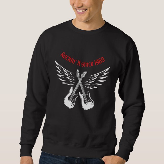 Electric guitar Rock Hard guitarist guitar born in Sweatshirt (Vorderseite)