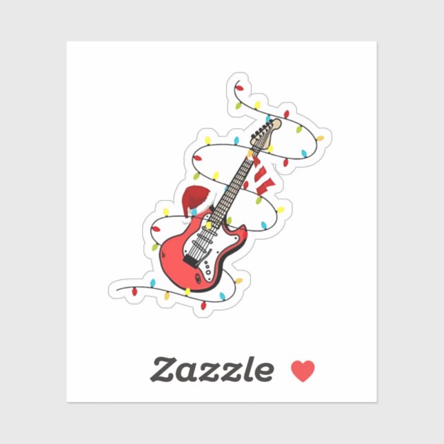 Electric Guitar Santa Claus Music Christmas Lover Aufkleber (Blatt)