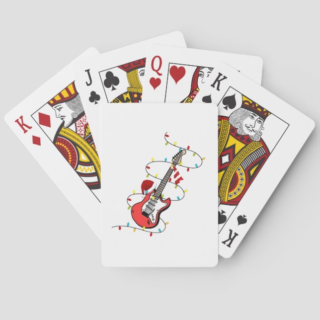 Electric Guitar Santa Claus Music Christmas Lover Spielkarten (Rückseite)