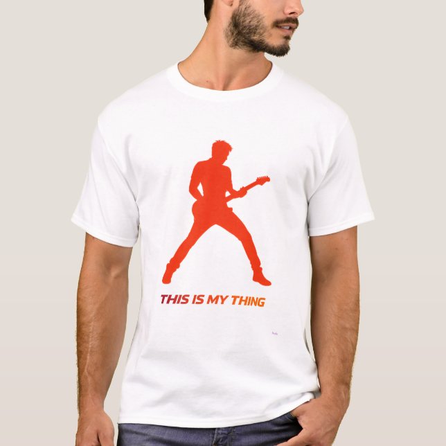 Electric Guitar Silhouette Action Lifestyle Design T-Shirt (Vorderseite)