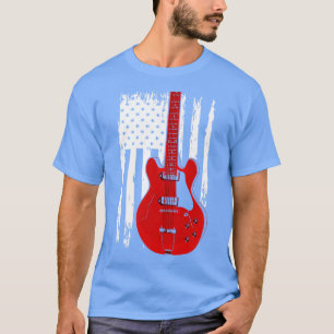 Electric Guitar US Flag Musician Gitarrist T-Shirt