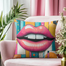 Electric Kiss Moderne Retro Art Kissen