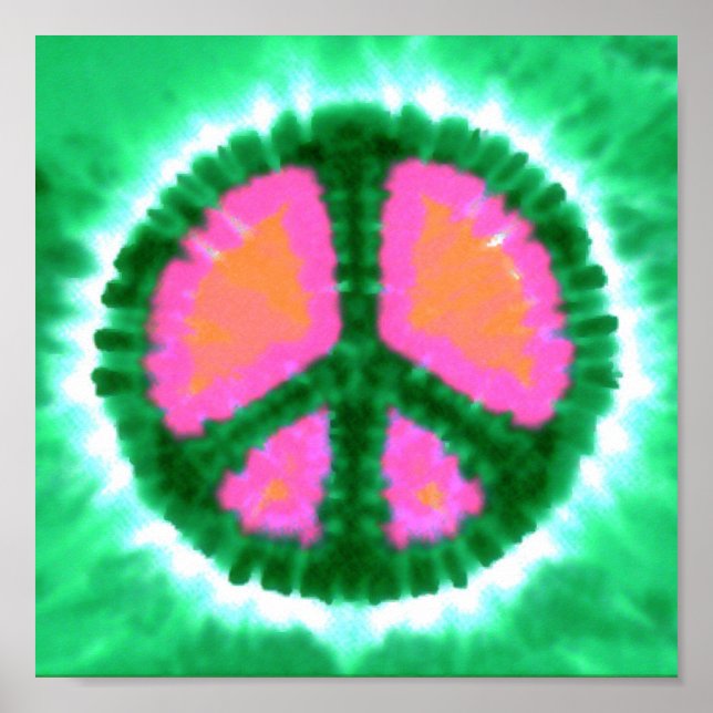 Electric Krawatte-Dye Peace Sign Poster (Vorne)