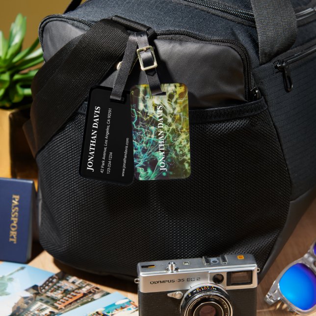 Electric Light Lines Gradient Abstract. Gepäckanhänger (Vorderseite & Rückseite)