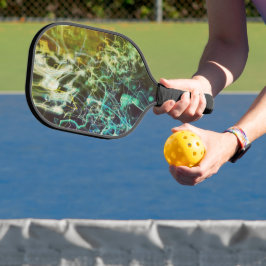 Electric Light Lines Gradient Abstract. Pickleball Schläger