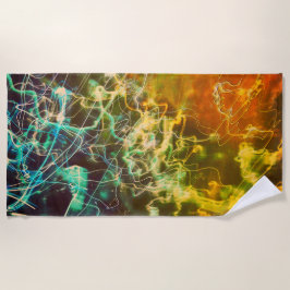 Electric Light Lines Gradient Abstract. Strandtuch