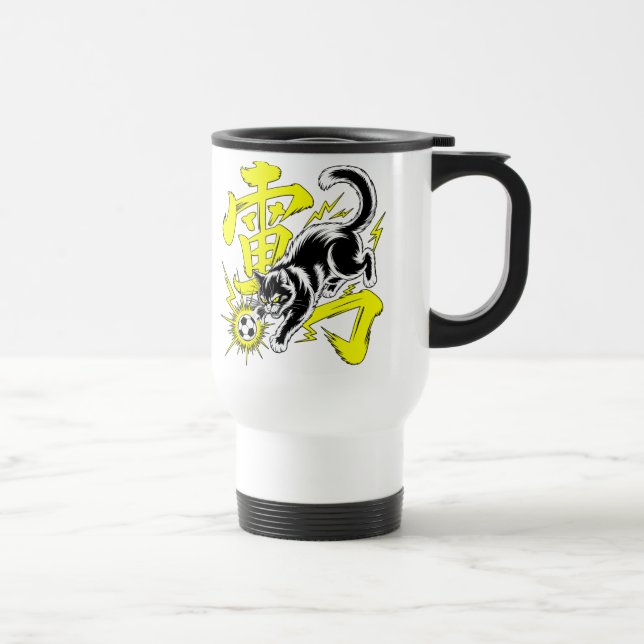 Electric Lightning Cat Mug - For Soccer Players Reisebecher (Rechts)
