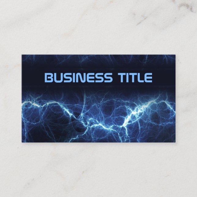 Electric Lightning Electrician Business Card Visitenkarte (Vorderseite)