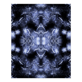 Electric Lightning Mandala Fractal Art Poster