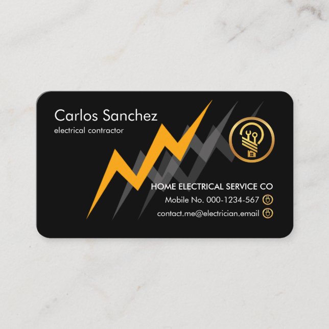 Electric Lightning Powers Electrician Visitenkarte (Vorderseite)