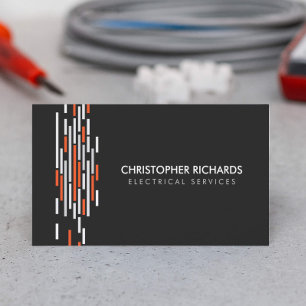 Electric Lights Orange Electrician Business Card Visitenkarte