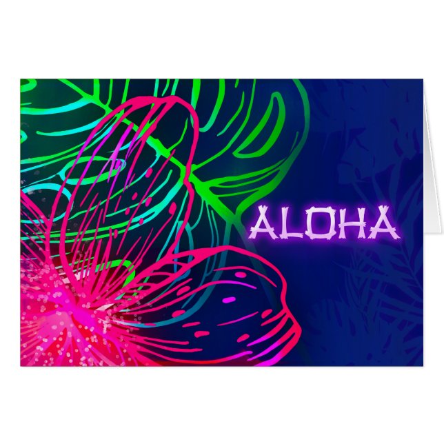 Electric Luau Tropical Night Neon Aloha Party (Vorderseite (Horizontal))