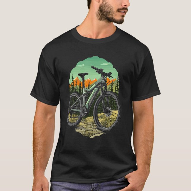 Electric MTB Mountain Bike E Biker Cyclist T-Shirt (Vorderseite)